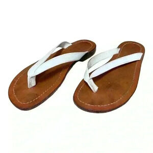 Ralph  Lauren White Leather Sandals Made in Italy